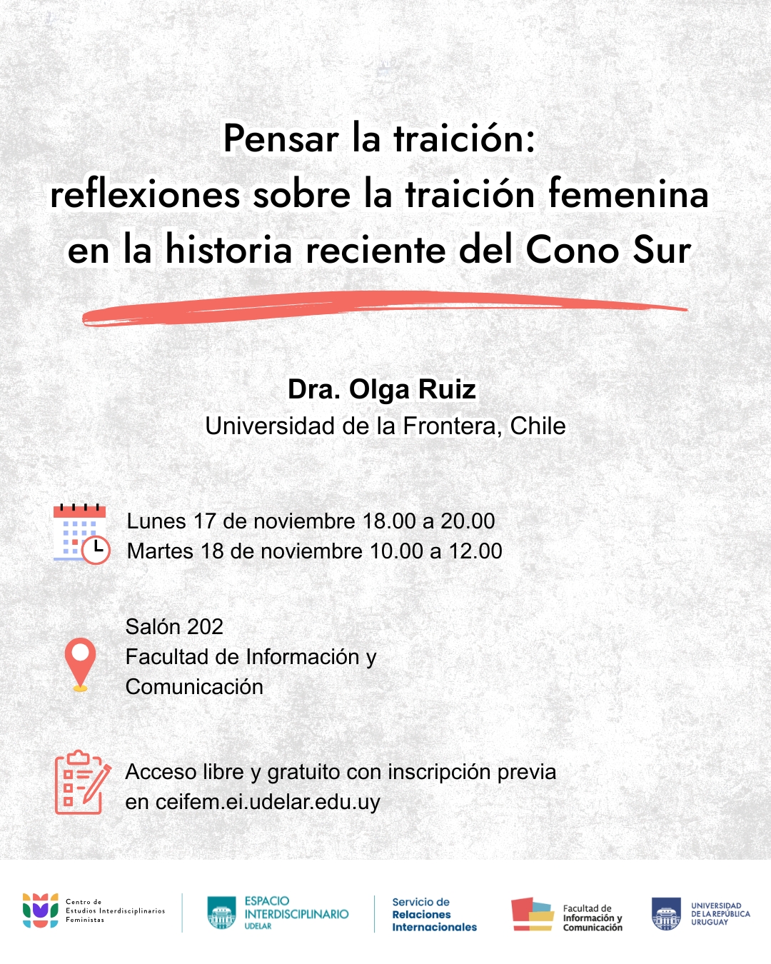 Información sobre curso de Olga Ruiz
